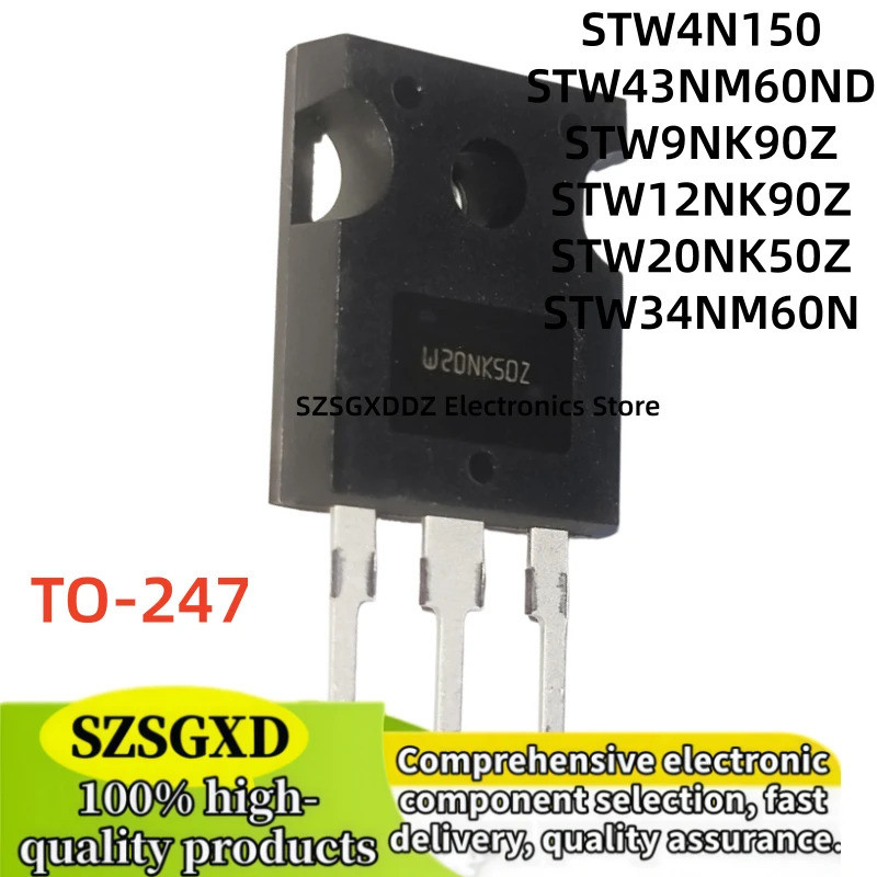 5 Chiếc STS4N150 STW9NK90Z STW12NK90Z STW20NK50Z STW34NM60N STW43NM60ND W4N150 W9NK90Z W12NK90Z W20N