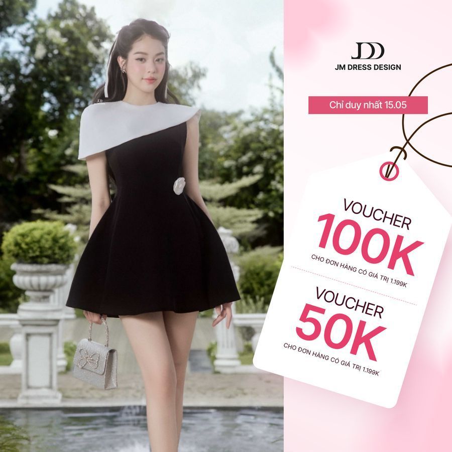 Đầm lệch vai xếp ly phối cape 1P01.2506K, đầm tiểu thư sang trọng dự tiệc, váy đi tiệc cưới thiết kế