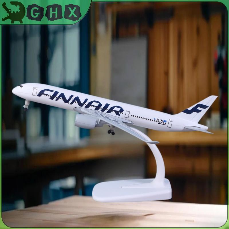 GHX 1 Bộ Máy Bay Diecast Kim Loại Hợp Kim Có Bánh Xe 20CM A350 Finnair Bộ Máy Bay Airbus 350 Phần La