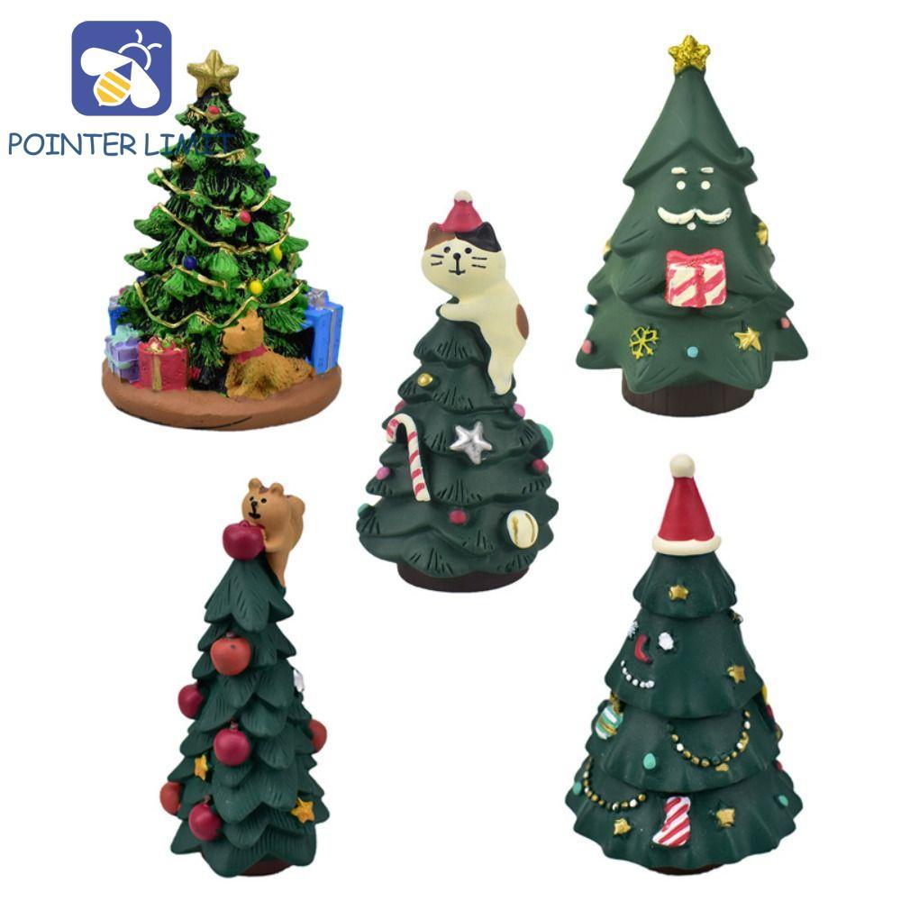 POINTER LIMIT Nhật Bản Zakka Tượng Giáng Sinh, Mini Kawaii Nhựa Trang Trí Cây Giáng Sinh, Sân Vườn T