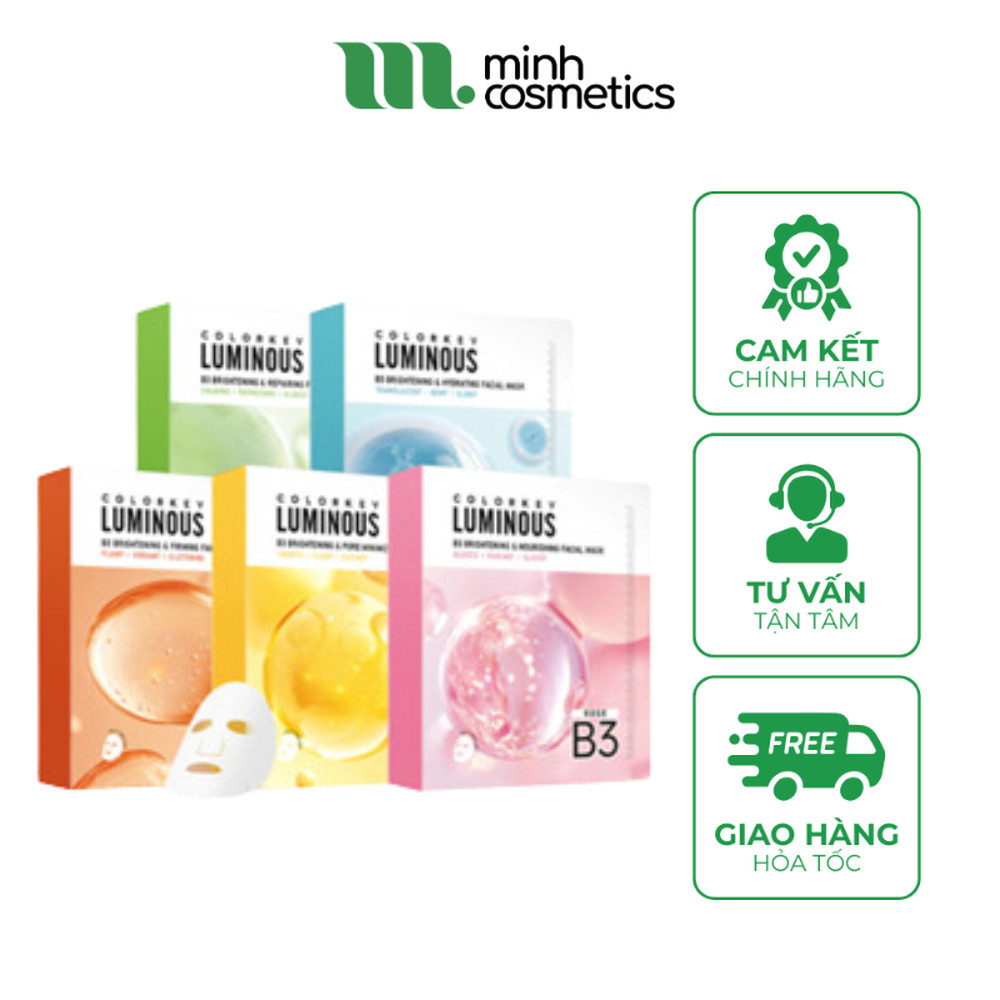 [COMBO] 10 Miếng Mặt Nạ Colorkey Luminous B3 Facial Mask 30mL
