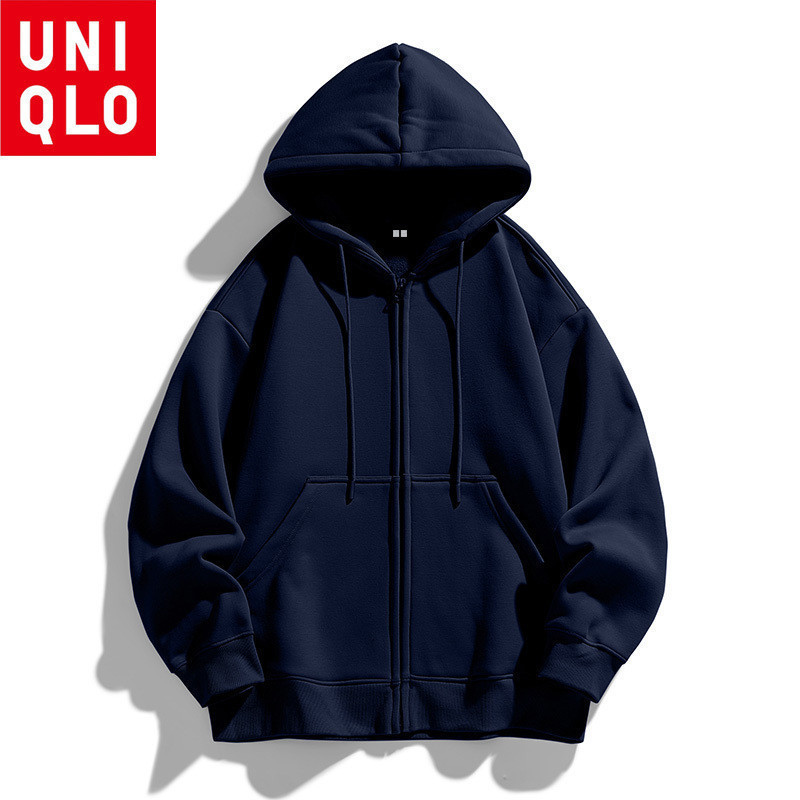 Áo len cardigan nam UNIQLO Unicole Áo len 12 màu có dây kéo màu trơn cổ điển lót mui xe bằng nhung m
