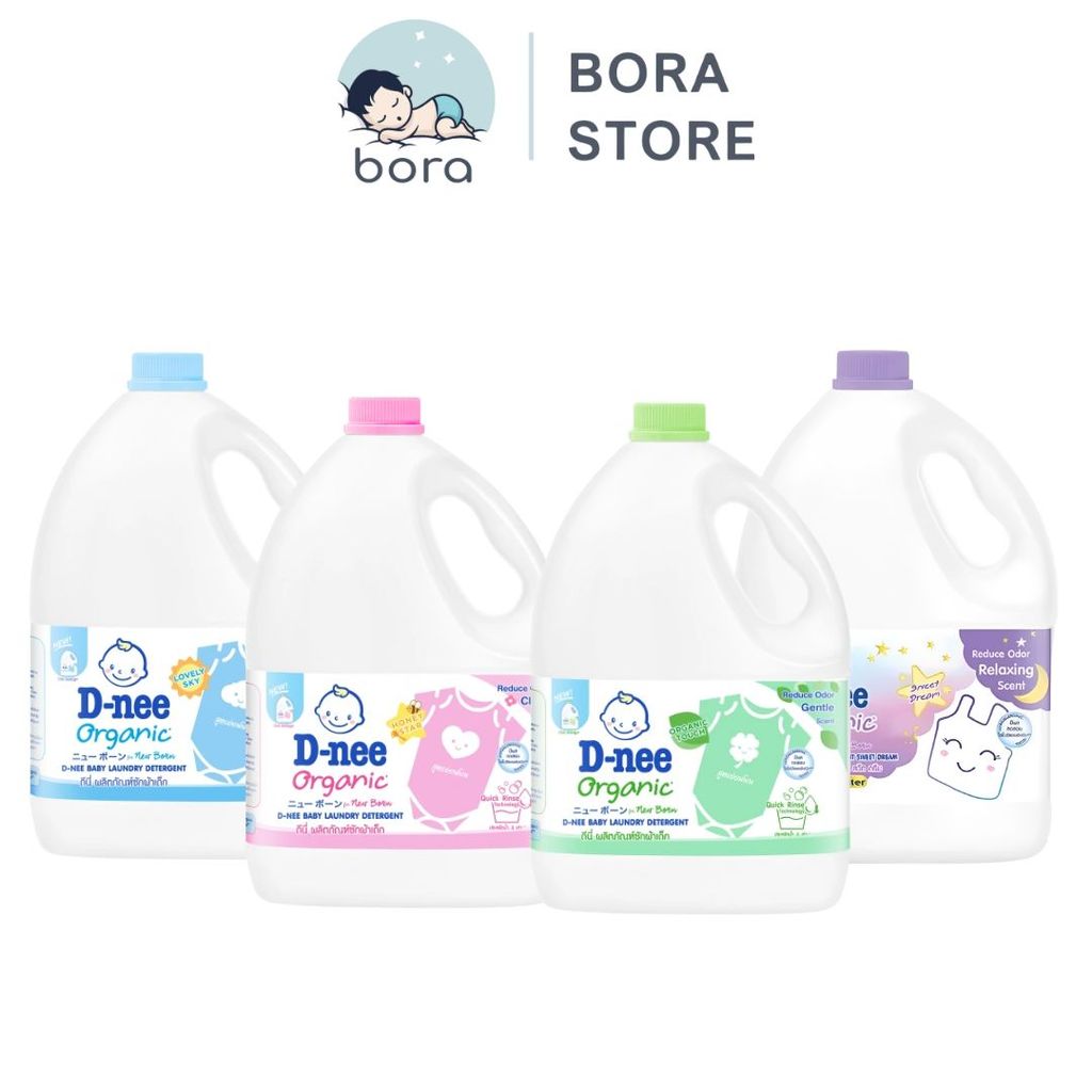 Nước giặt Dnee can 3000ml thơm dịu, an toàn cho bé sơ sinh