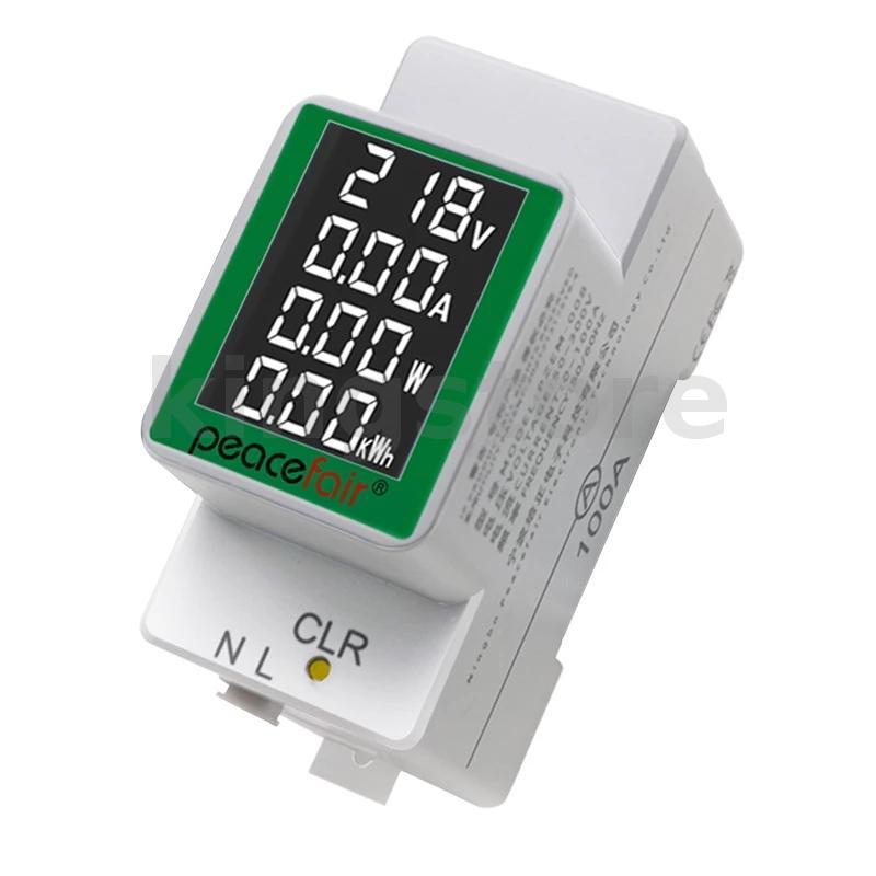 Peacefair PZEM-008 AC50-300V / 100A Màn hình LCD Đồng hồ điện áp kỹ thuật số đa chức năng với pin ng