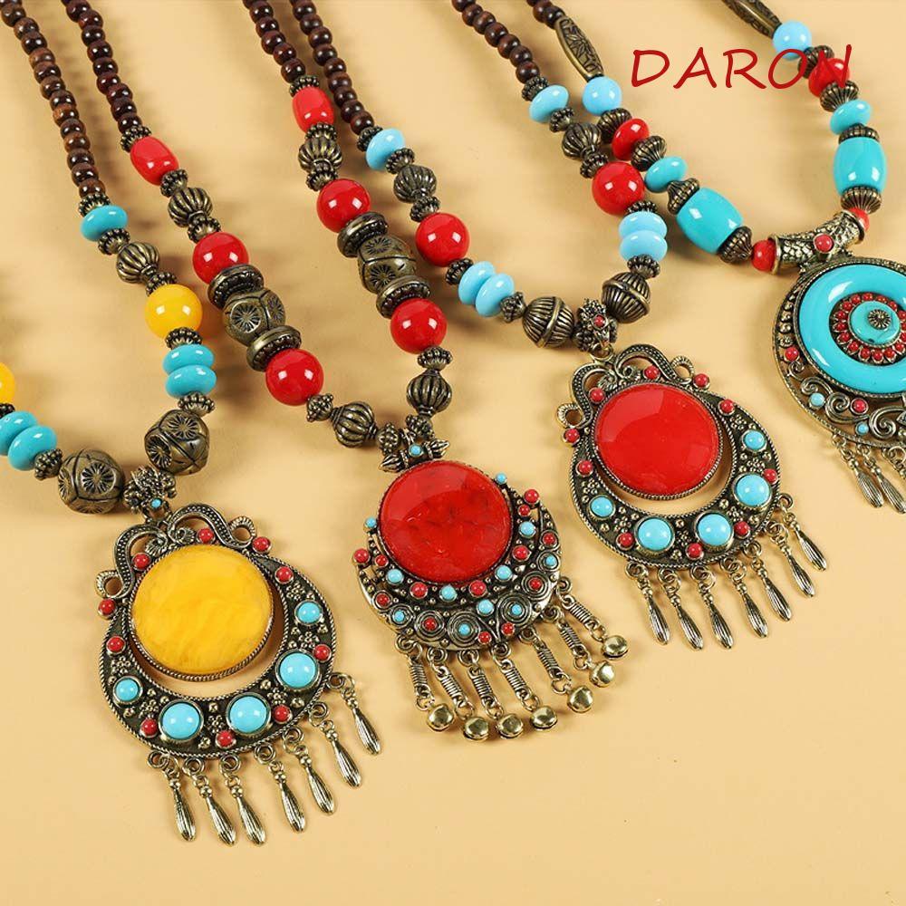DARON Mặt dây chuyền trán Vintage Bohemia Vòng cổ Tây Tạng Trang sức Bohemia Tiara