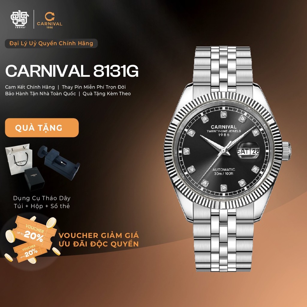 Đồng Hồ Nam Carnival 8131G-VT-D Hàng Chính Hãng 1994s WATCH