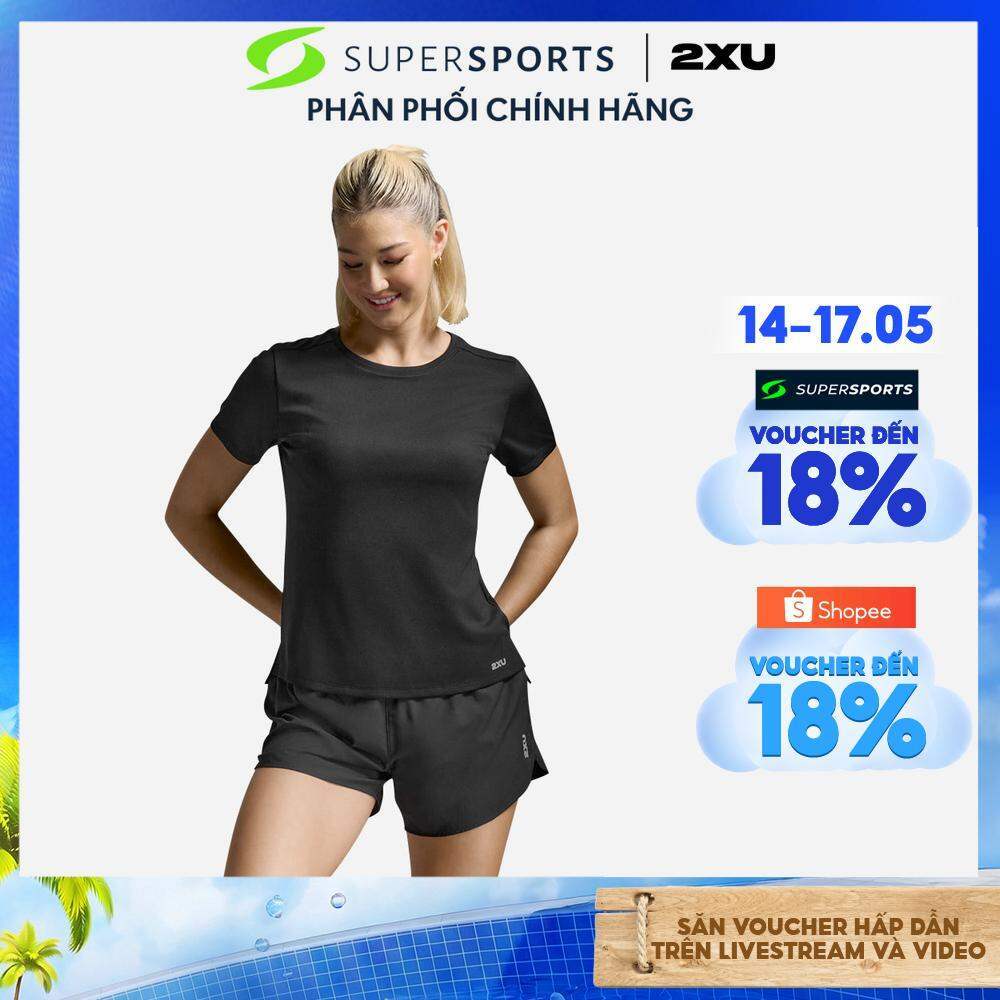 Áo Thun Nữ 2XU Aero Mesh - Đen - WR7419a-BLK/SRF