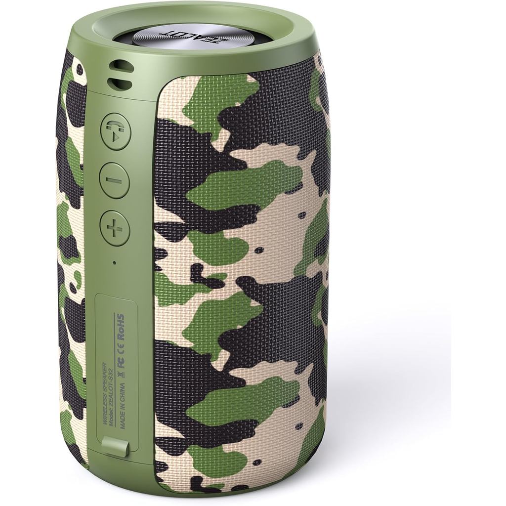 ZEALOT Portable Bluetooth Speaker, S32 Outdoor Speaker, Waterproof IPX5, Dual Pairing, Stereo Sound/