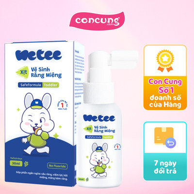 Xịt vệ sinh răng miệng Wetee hằng ngày cho bé từ 1 tuổi 30ml