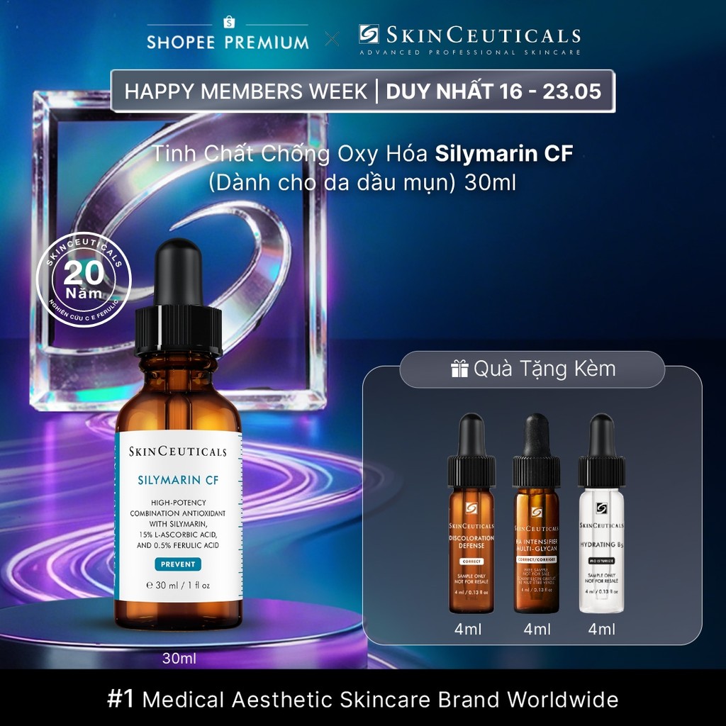 Skinceuticals Silymarin CF giúp kiểm soát dầu và cải thiện các khuyết điểm da 30ml