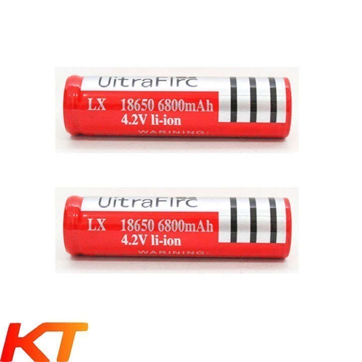 2 VIÊN PIN 18650 ULTRAFIRE 6800MAH dùng cho đèn pin, loa bluetooth...