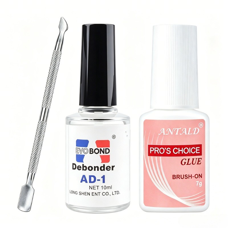 Bộ 3 Keo dán móng tay, Debonder & Pusher dành cho móng tay & móng chân