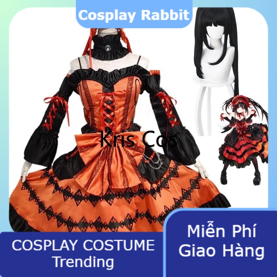 [Full Set] Trang phục Cosplay Tokisaki Kurumi - Date A Live (Ngày một sống) / Váy Lolita Công Chúa /