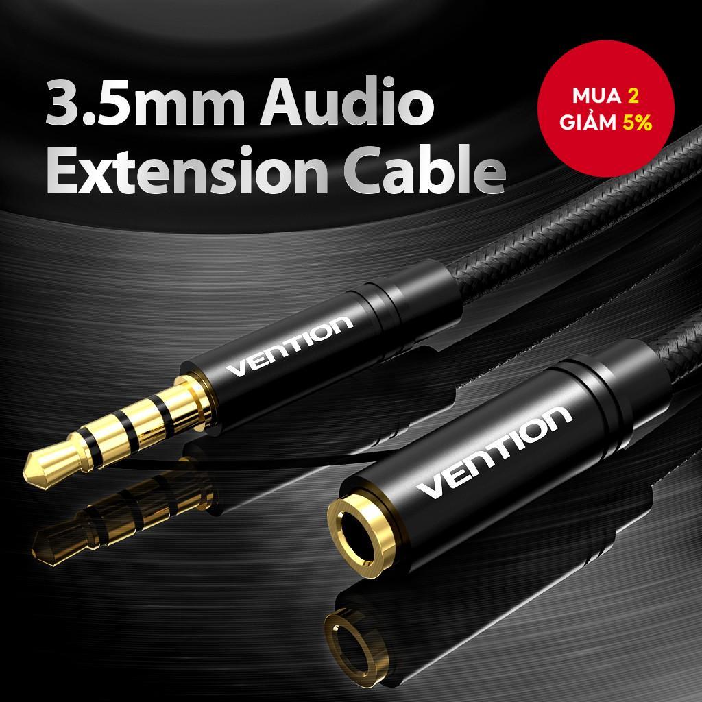 Cáp mở rộng âm thanh New Vention Male to Female Aux Jack Mic 3.5mm cho máy nghe nhạc Mp3 Mp4 và máy 