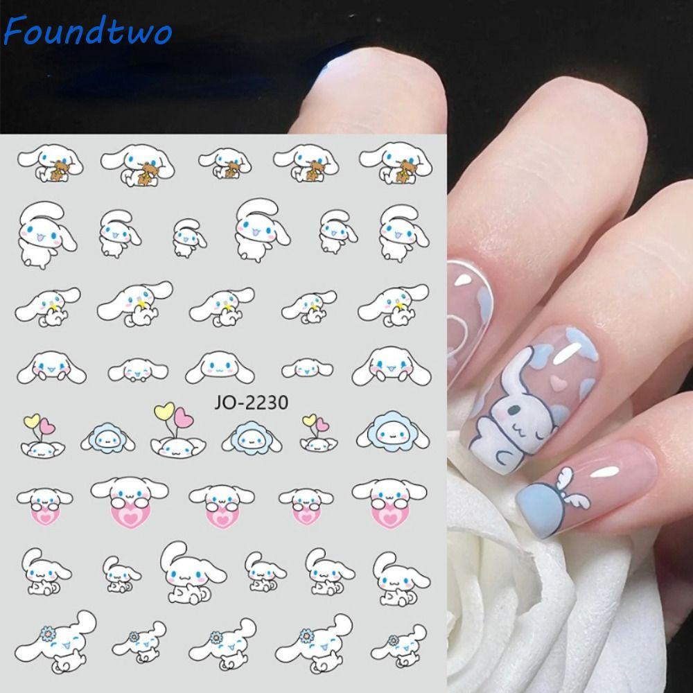 FOUNDTWO Nail Art Sticker My Melody Cinnamoroll Kuromi Nail Trang trí