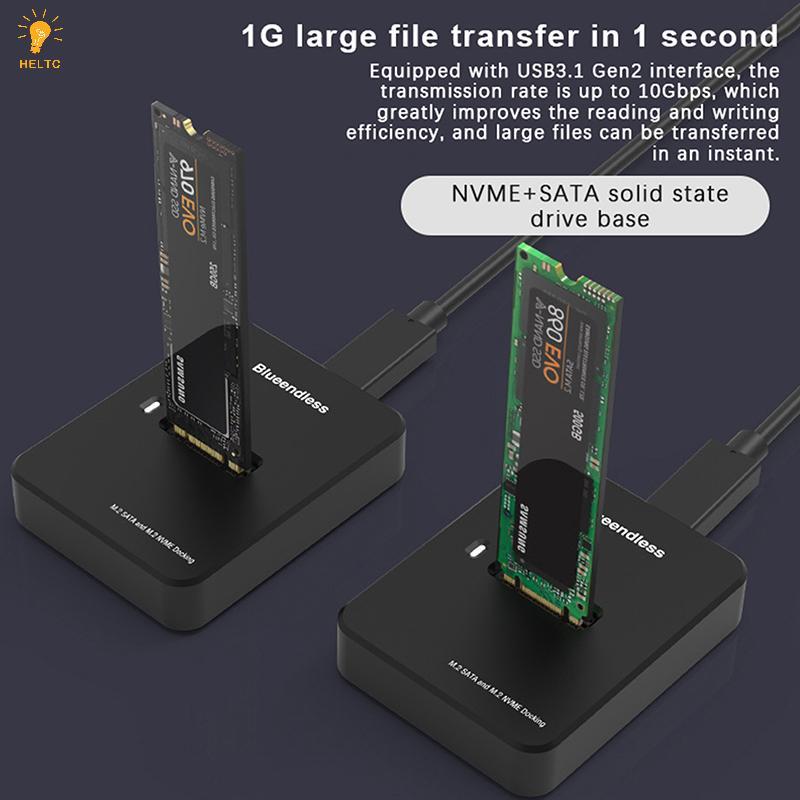 [HELTC] M2 Nvme Docking Station M Key USB M 2 USB C SSD NVME Và NGFF Đế Đế Đế Đế SSD Hdd [VN]