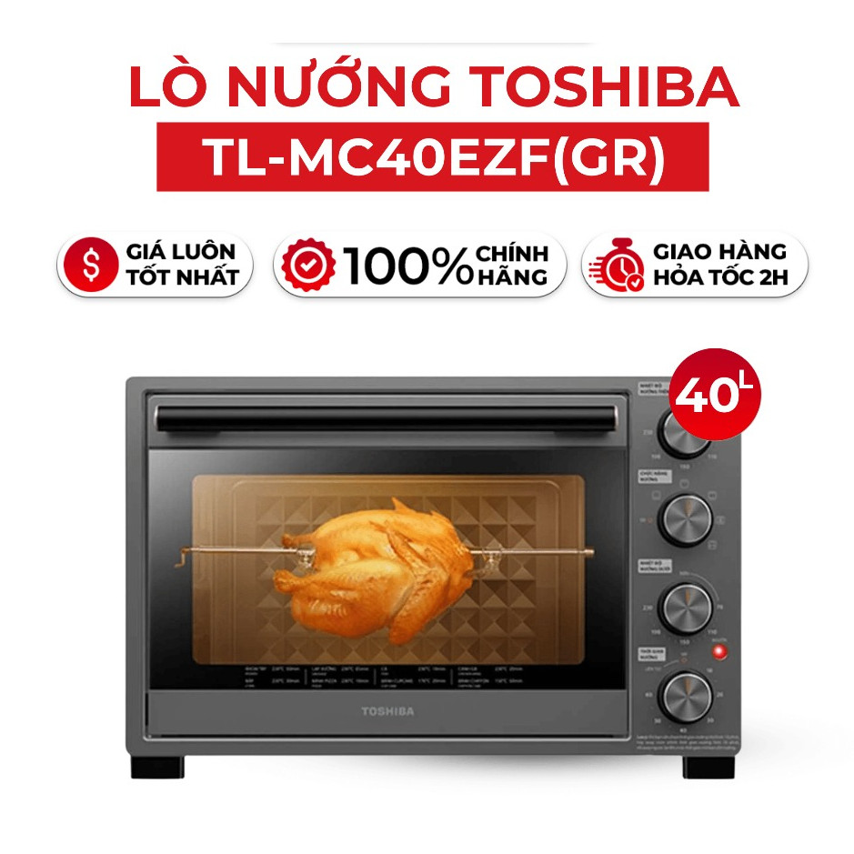Lò nướng Toshiba TL-MC40EZF(GR) 40L - Công suất 1800W - 6 chế độ nướng