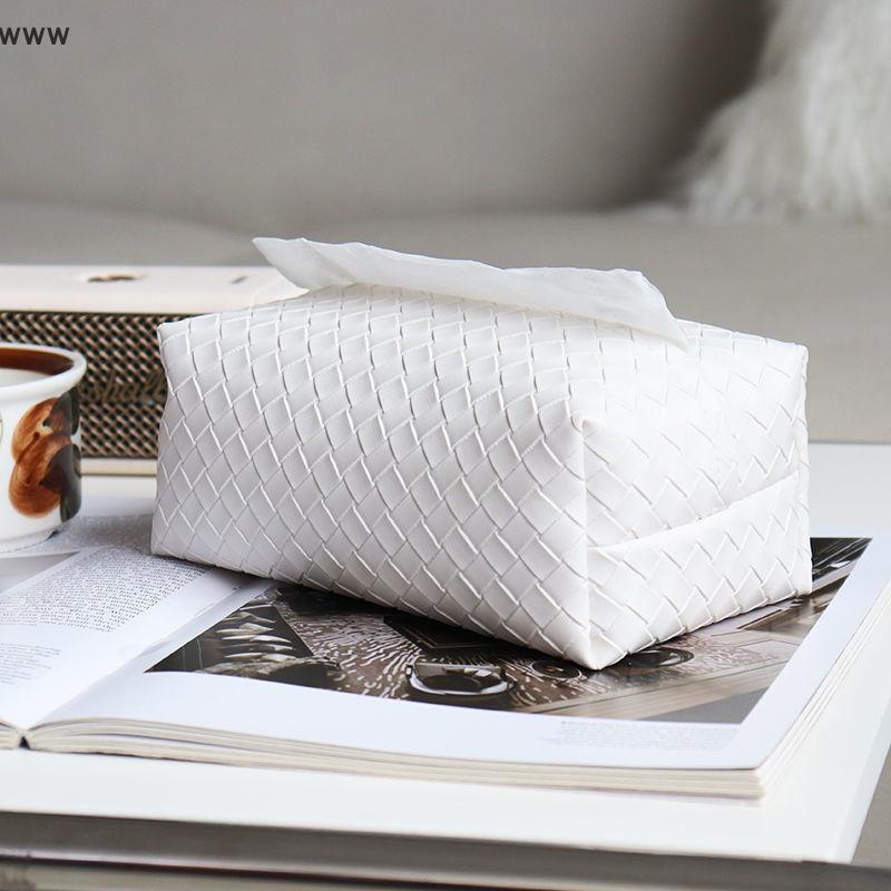[auz] 1pcs Weave Leather Tissue Box Portable Car Paper Holder Hotel Napkin Dispenser