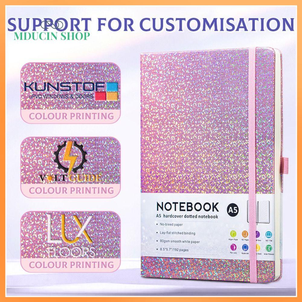 MDUCIN SHOP A5 Bling Long Lanh Notebook 192 Trang Lót Trường Đại Học Lót Bìa Cứng Notebook Chất Lượn