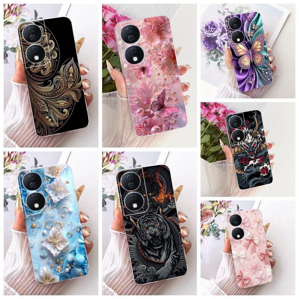 Vỏ trong suốt Honor X7B Vỏ hình con bướm thời trang dễ thương Vỏ sơn mát mẻ ngộ nghĩnh CLK-LX1 CLK-L