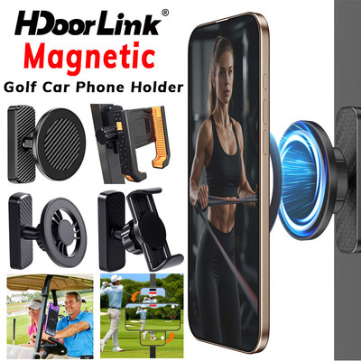 Giá đỡ điện thoại xe Golf từ tính HdoorLink Hai mặt từ tính 360°Giá đỡ điện thoại có thể điều chỉnh cho điện thoại 12-17 Series Gym / Golf Cart / Car