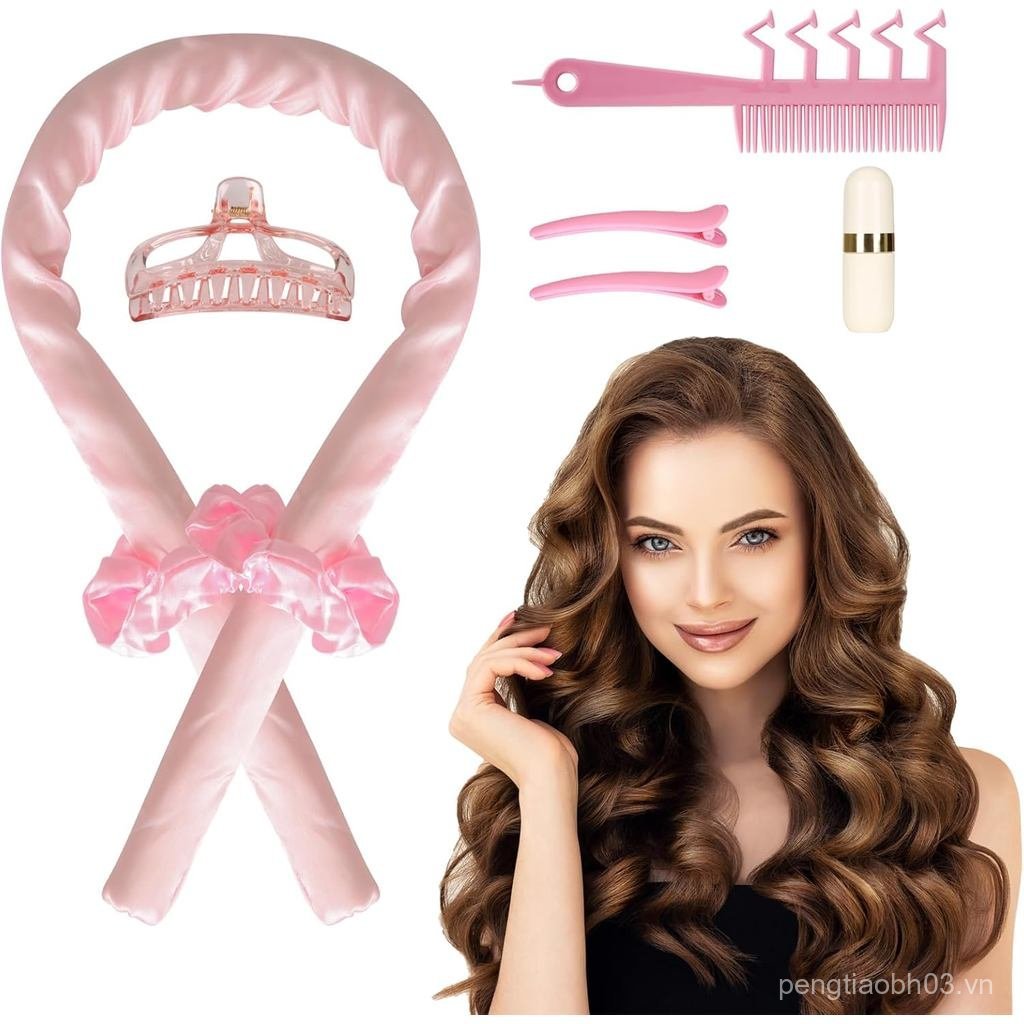 Satin Heatless Curling Set Hair Curler Rod Headband DIY Hair Tools ing Curls Silk Ribbon Hair Roller
