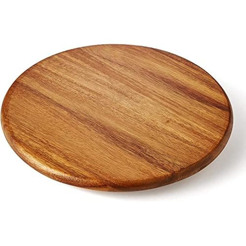 Acacia Wood Lazy Susan, Wood Turntable Tray Cabinet Organizer,14"
