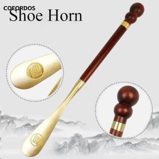 COFORDOS Mặc Tay Cầm Dài, Tay Cầm Dài Gỗ Giày Bằng Gỗ Nâng, Sừng Giày Bằng Đồng Di Động