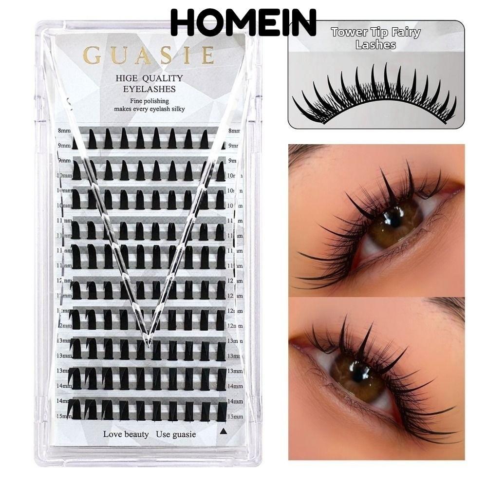 HOMEIN Manga Lông Mi Cụm, Volume Spiky 8-15mm Cụm Mi, 10 Hàng C Curl Handmade Baddie Anime Eye Clust