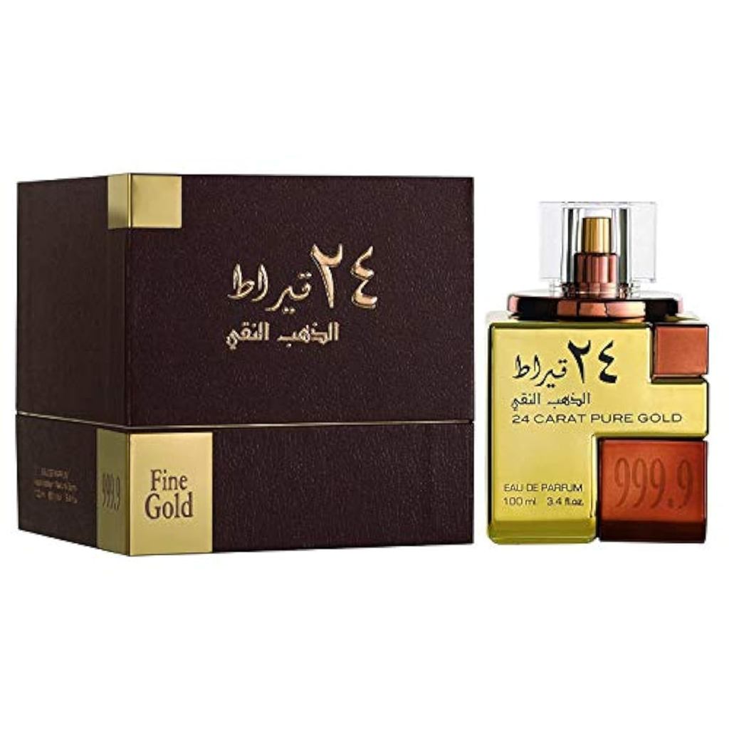 Nước Hoa Lattafa 24 Carat Vàng Nguyên Chất Cho Unisex Eau de Parfum Spray, 3,4 Ounce