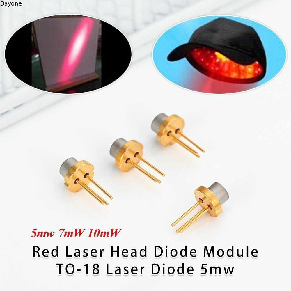 DAYONE DIY Hồng ngoại đốt cháy công suất cao, 3V 5V Lab 650nm Mô-đun điốt đầu laser đỏ, Kim loại 5mW