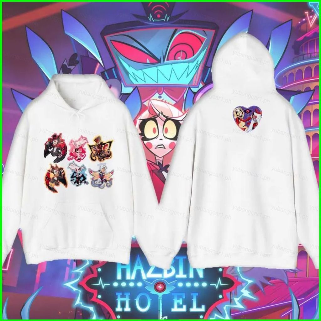 YB1 Hazbin Hotel Vaggie Angel Dust Hoodie Anime Áo Unisex Dài Tay Top BY1