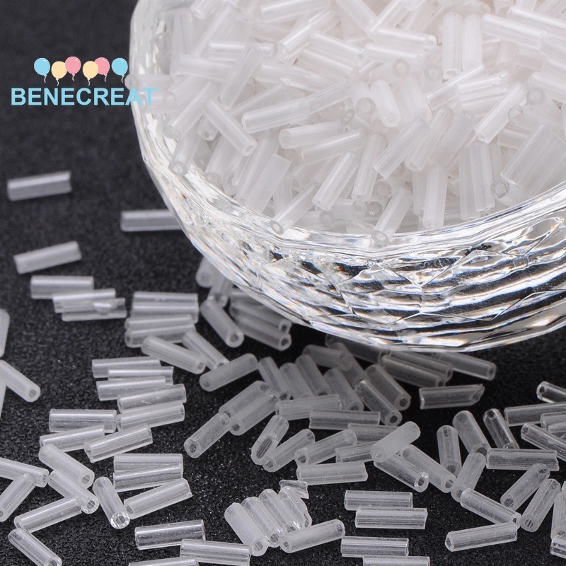 BENECREAT Hạt thủy tinh trong suốt lỗ tròn 6mm, 1 pound (~10000 hạt)