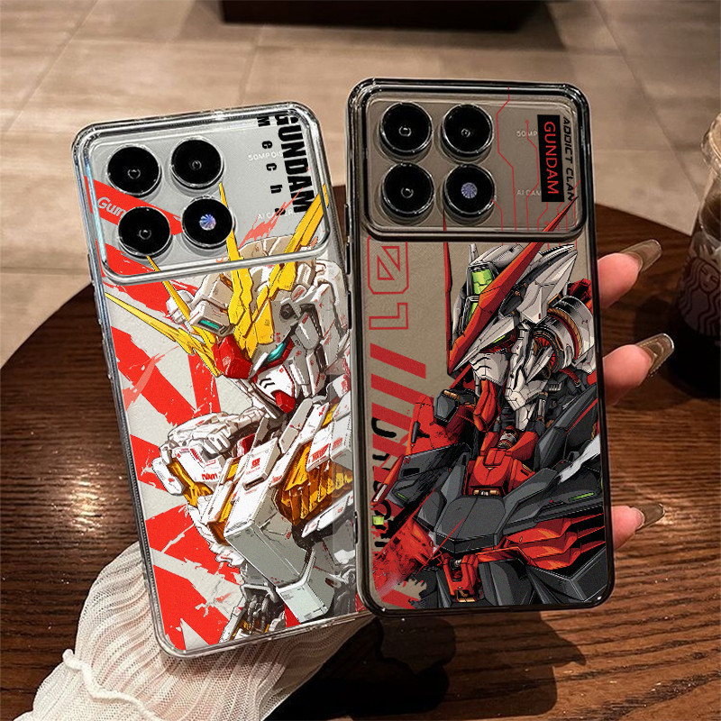 Ốp điện thoại trong suốt mềm hình Gundam Mobile the Suit cho POCO X7 Pro X6 X5 F8 Ultra F8 Pro F7 F6
