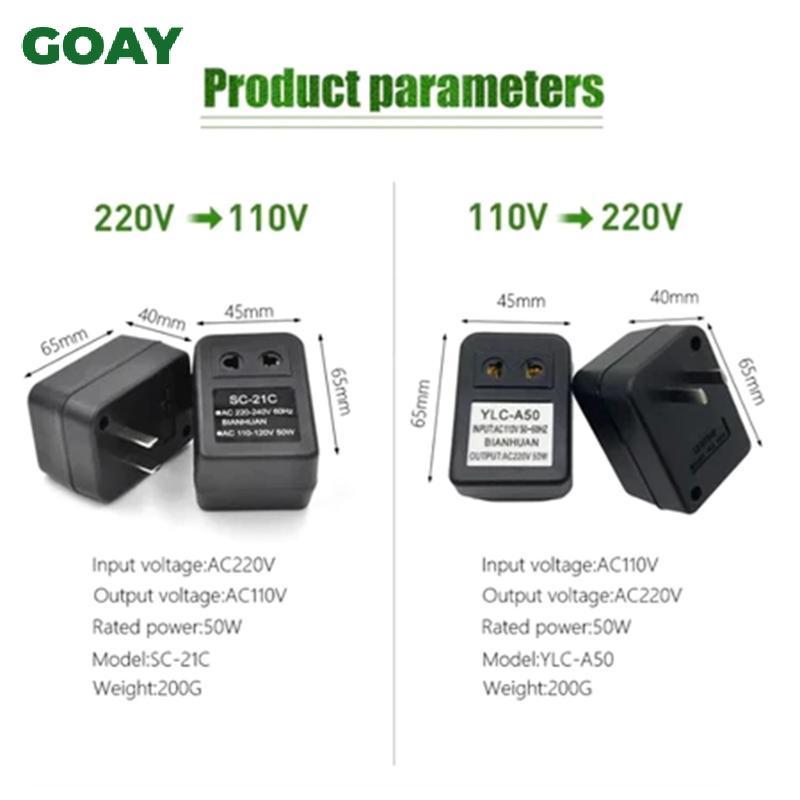 GOAY Đa Năng Bước Lên Xuống Bộ Chuyển Đổi Điện Áp 50W 220V Sang 110V 110V Sang 220V Cho Tiện Ích Nhà