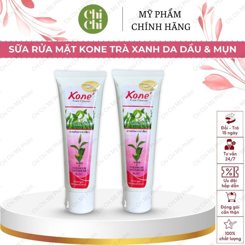Sữa Rửa Mặt Kones Trà Xanh Thái Lan Chính Hãng Kiềm Dầu Ngừa Mụn Làm Sạch Sâu Bụi Bẩn Giúp Da Mịn Mà