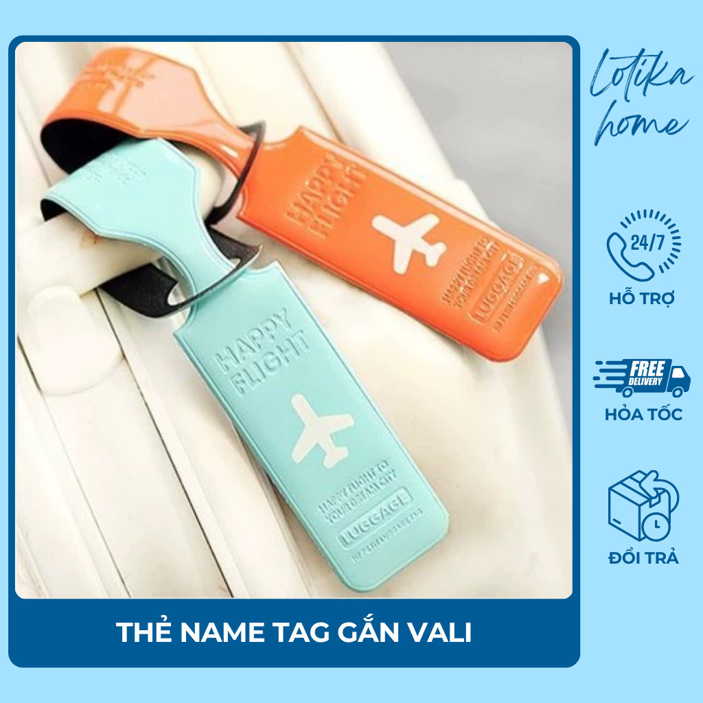 Thẻ Hành Lý LOTIKA Hình Máy Bay – Name Tag Vali Hoạt Hình