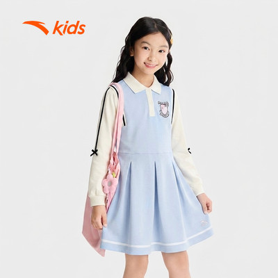 ANTA Kids Váy Liền Bé Gái Từ 3-6 tuổi Campus thoảng mái êm dễ chịu váy thể thao cho bé gái  3625C9309