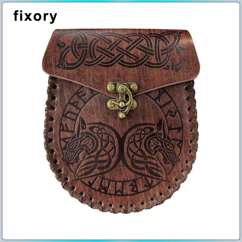 Túi thắt lưng da thời trung cổ, ví phong cách thủ công cho trang phục trò chơi Hiệp sĩ Halloween