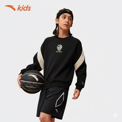 ANTA Kids Áo Khoác Nỉ Giữ Nhiệt Bé Trai 352541736U. Lót Lông Ấm, Phong Cách Thể Thao, Thoải Mái Vận Động