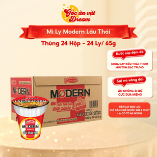  Mì Ly Modern Vị Lẩu Thái | Mì Tôm Ăn Liền Chua Cay | Thùng 24 Ly 