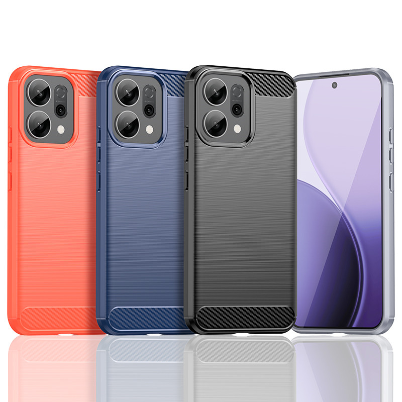 Full Cover Cho Oppo Reno 14F Ốp điện thoại Cho Oppo Reno14 F Chống Va Đập Mềm TPU Silicon Sợi Carbon