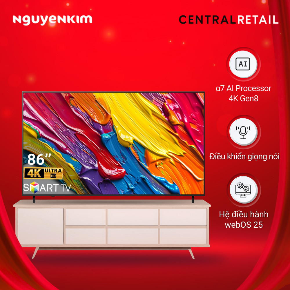 [Mới 2025] Smart Tivi QNED LG 4K 86 inch 86QNED82ASA