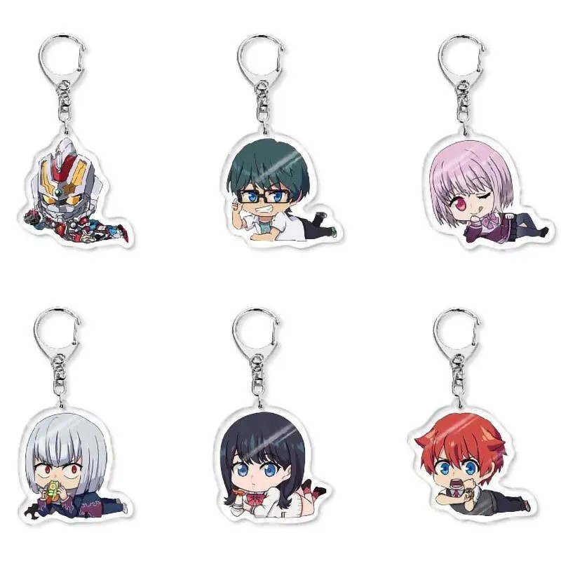 Móc khóa anime SSSS.Gridman mô hình mica chibi Gridman Rikka Takarada Akane Shinjo phụ kiện treo túi
