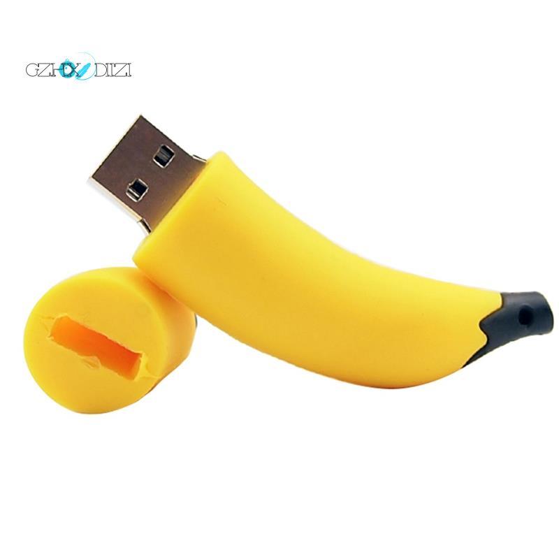 Ổ đĩa Flash Banana USB 2.0 dễ thương 64GB Ổ đĩa bút 64G Quà tặng USB Stick cho trẻ em Chủ đề trái câ
