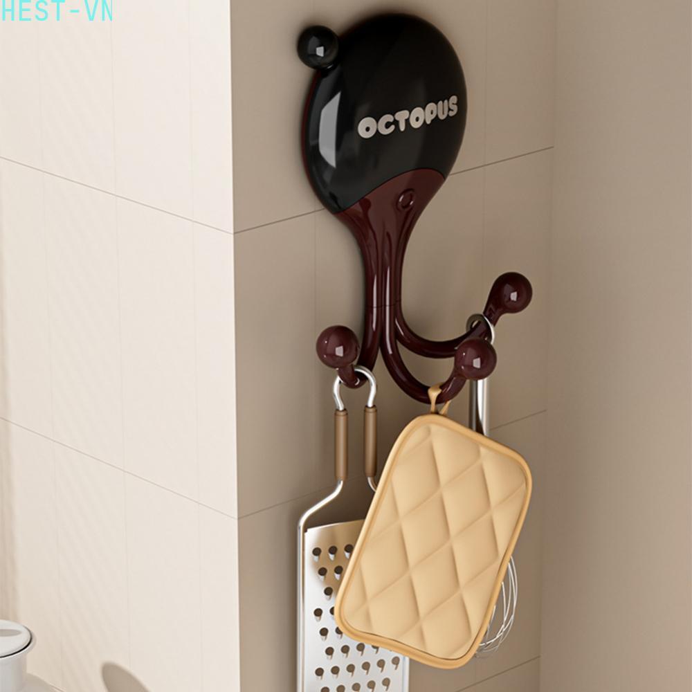 No-Drill Octopus Hook for Smooth Walls ABS Bathroom Towel Organizer 4.5 x 10.1cm