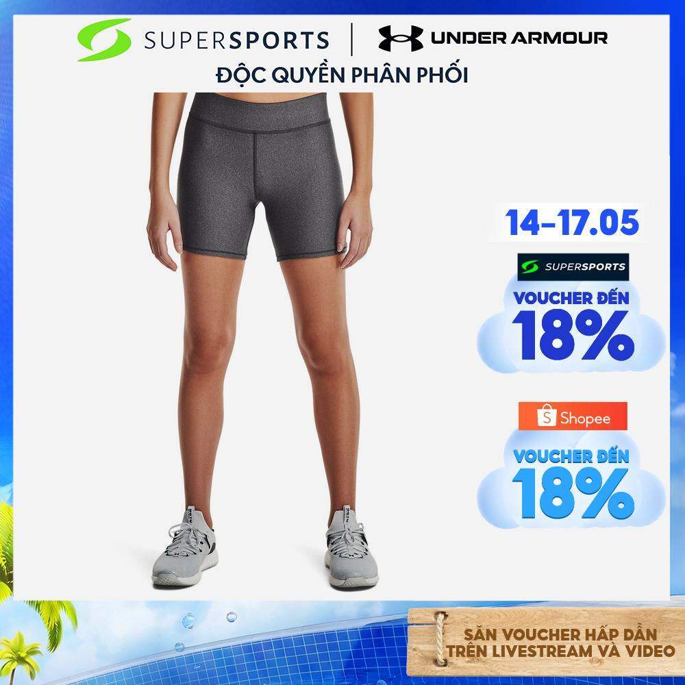Quần Ngắn Thể Thao Nữ Under Armour Heatgear® Armour Mid-Rise Middy - Xám - 1360938-019