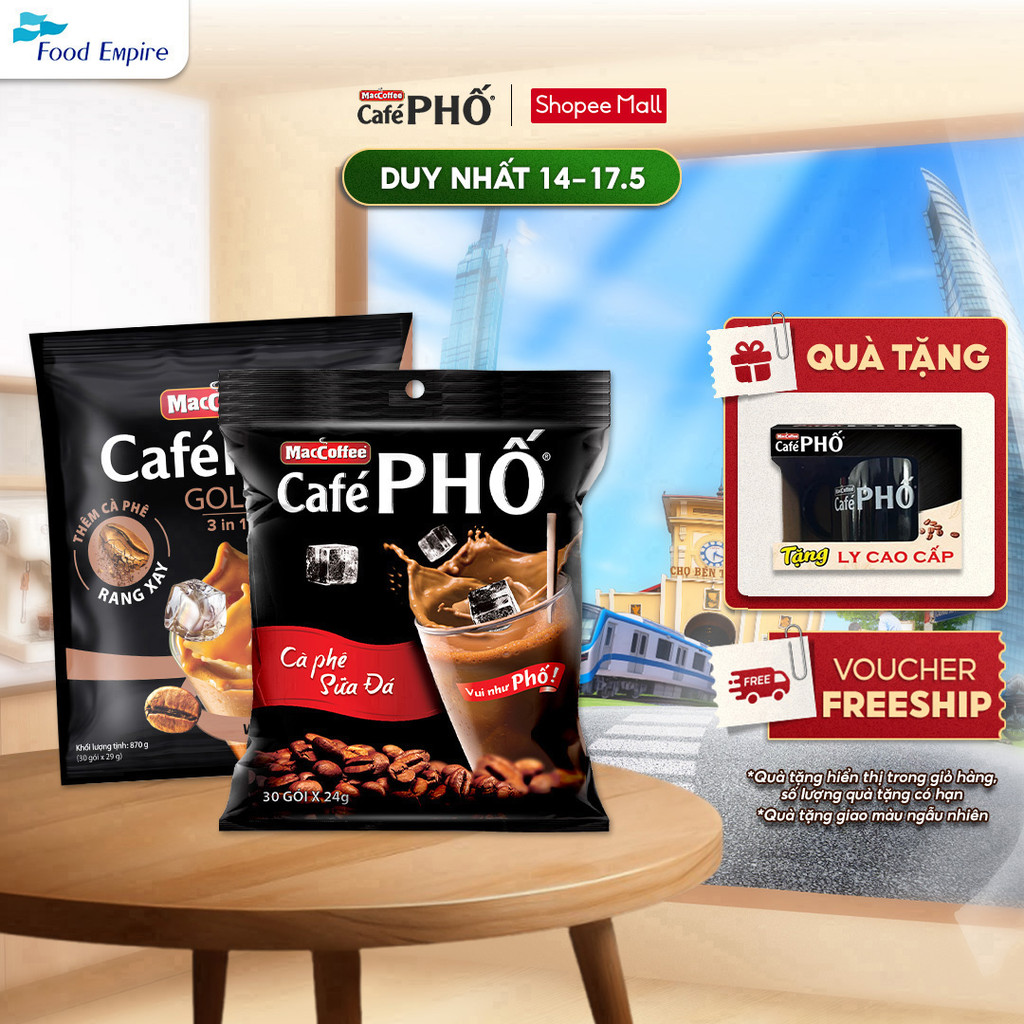 Combo 1 Túi cà phê MacCoffee Phố Sữa Đá & 1 Phố Sữa Đá Gold