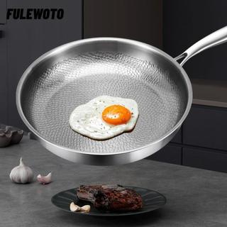 Chảo chiên titan FILEWOTO, Chảo chiên bít tết 26 / 28 / 30 / 32cm không tráng, bền có nắp dày Dụng cụ nấu ăn nhà bếp chống dính Nồi cảm ứng khí