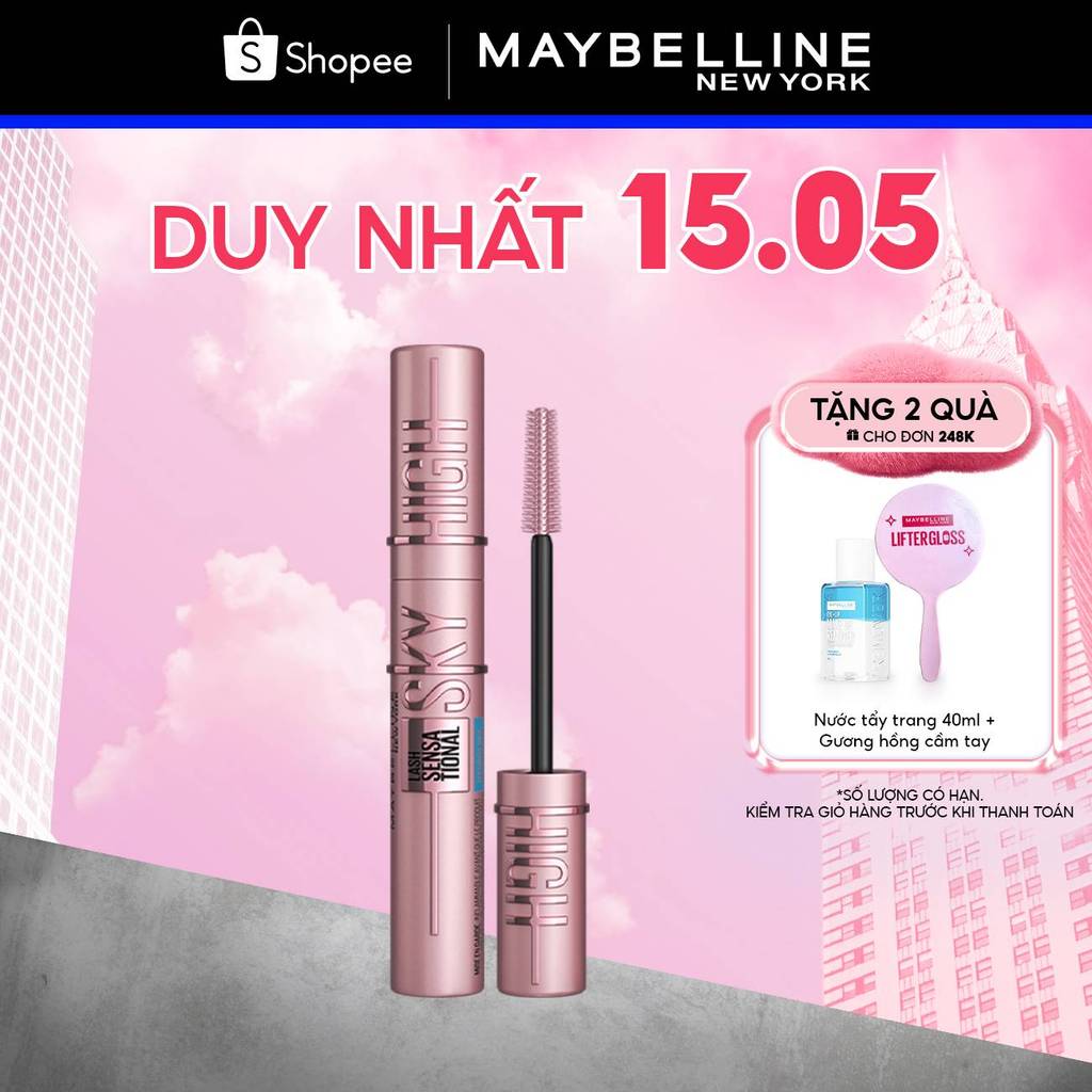 [MỚI] Mascara Sky High Chuốt Mi Tơi Dài Mi Lash Sensational Maybelline New York Waterproof 6ml